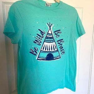 Mint colored graphic tee